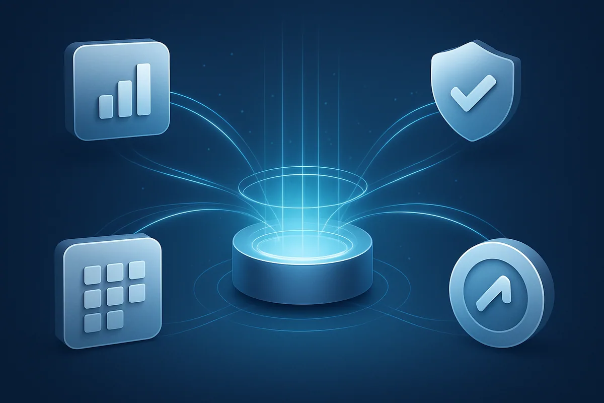 Diagram of enterprise application integration connecting CRM, ERP, and billing systems